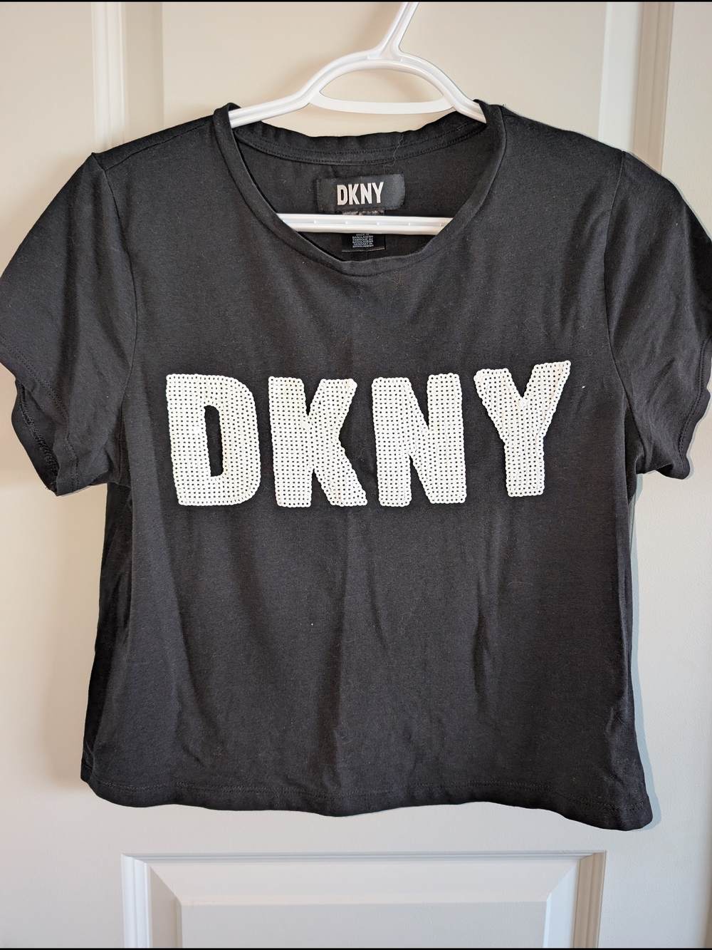 DKNY Black T-Shirt with White Logo